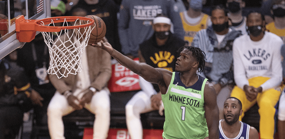 Anthony Edwards of the Minnesota Timberwolves attempts to hit NBA picks today - February 21,2025