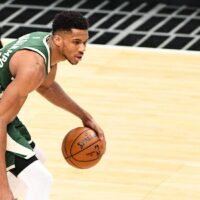 Giannis Antetokounmpo attempts to pass NBA Cup props today