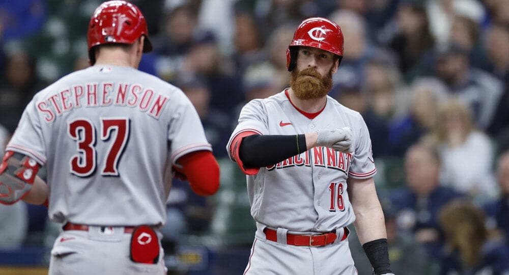 Reds Players Celebrate home run prop bets