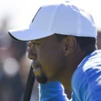 Tiger Woods Getting Ready to Putt