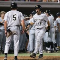 Wake Forest players celebrate in the College World Series