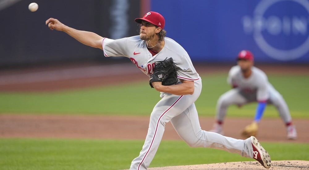 Aaron Nola pitches in first inning to a NRFI