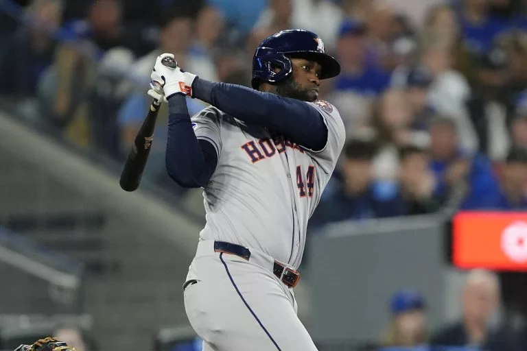 Yordan Alvarez looks to lead the Astros over the Rangers.