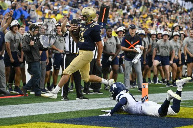 Blake Horvath looks to lead the Midshipmen over the Falcons