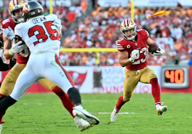 Christian McCaffrey looks to lead the Niners over the Falcons