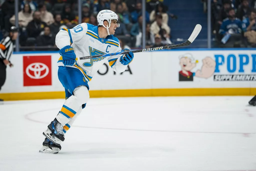 Brayden Schenn looks to lead the Blues over the Mammoth