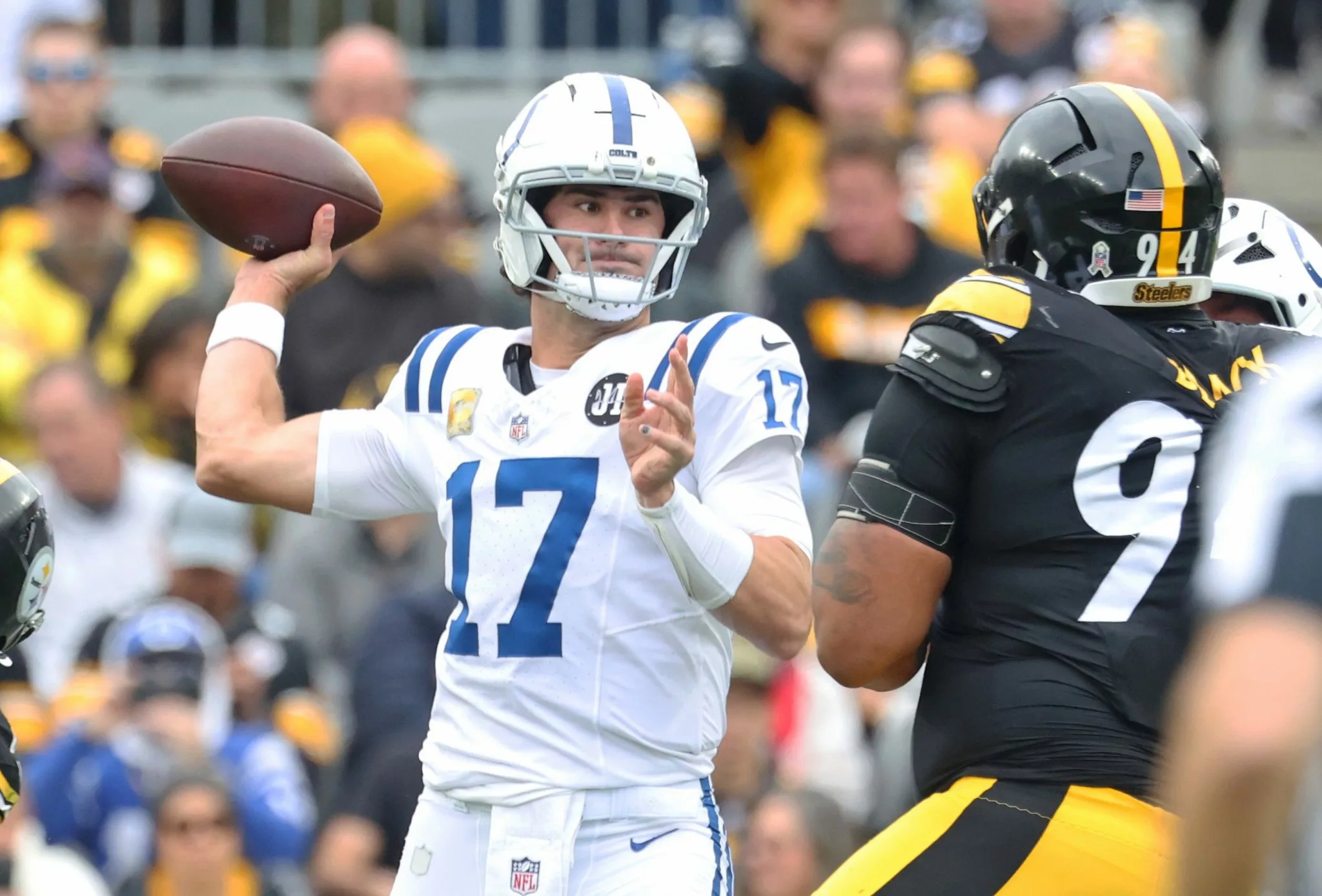 Daniel Jones looks to lead the Colts over the Falcons