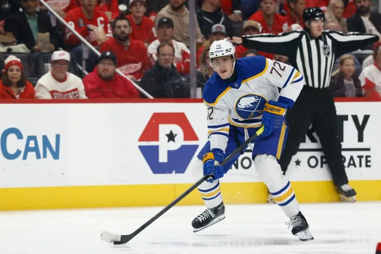 Tage Thompson looks to lead the Sabres over the Flames